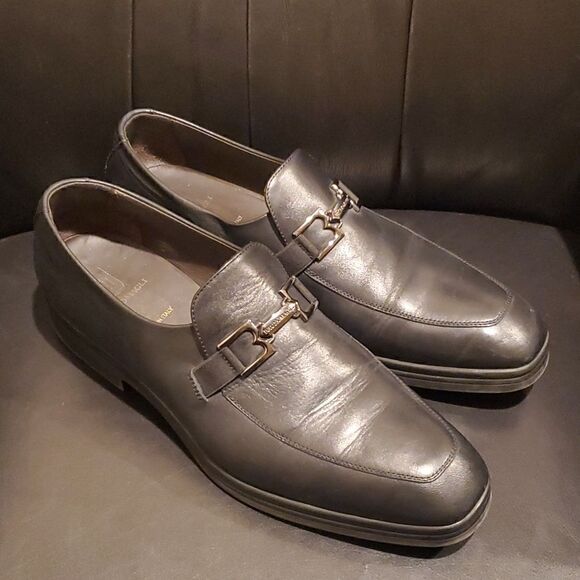 BRUNO MAGLI  Black Leather Mens Loafers - Size 11 1/2 - Picture 1 of 9